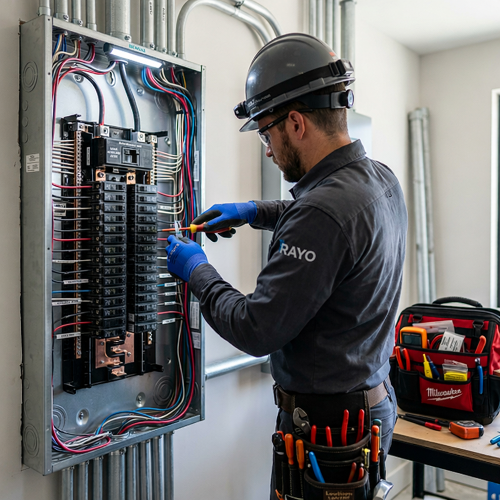 Equipo de Rayo Exprés realizando una reparación eléctrica